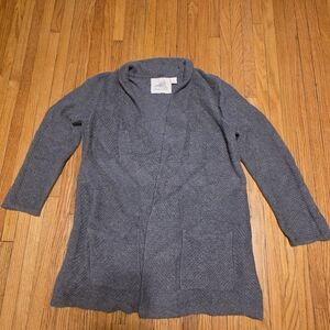 Angel Of The North Charcoal Gray Open-Front Knit Cardigan